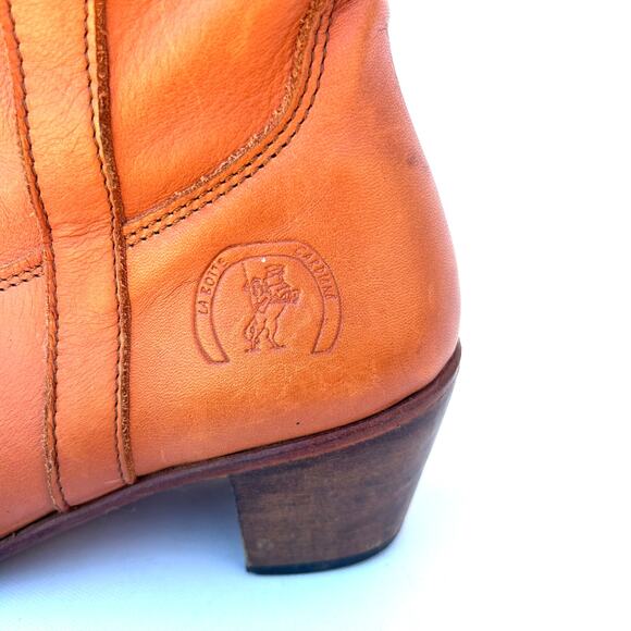 La Botte Gardiane Handmade Leather Ankle Boots French Heritage Western 38 Camel - Picture 11 of 13